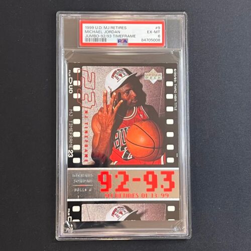 1999 UPPER DECK MJ RETIRES JUMBO-92/93 TIME FRAME #9 MICHAEL JORDAN PSA EX MT 6 COLLECTIBLE MEMORABILIA