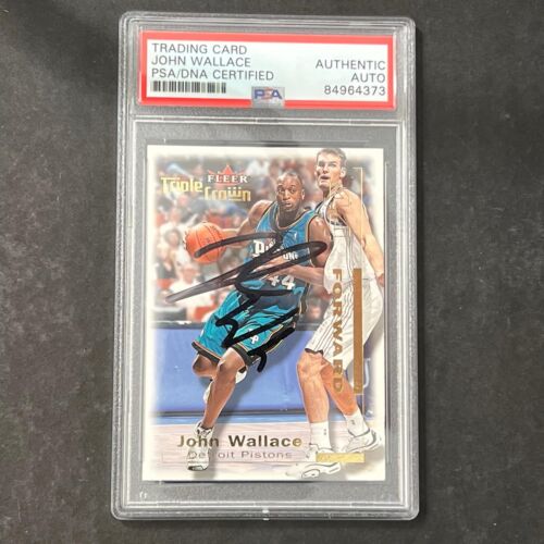 2000 FLEER TRIPLE CROWN #165 JOHN WALLACE SIGNED CARD AUTO PSA SLABBED PISTONS COLLECTIBLE MEMORABILIA