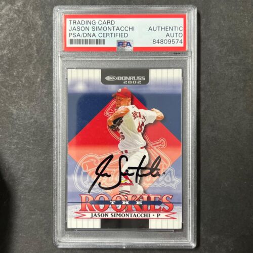 2002 DONRUSS THE ROOKIES #3 JASON SIMONTACCHI SIGNED CARD PSA SLABBED AUTO CARDI COLLECTIBLE MEMORABILIA
