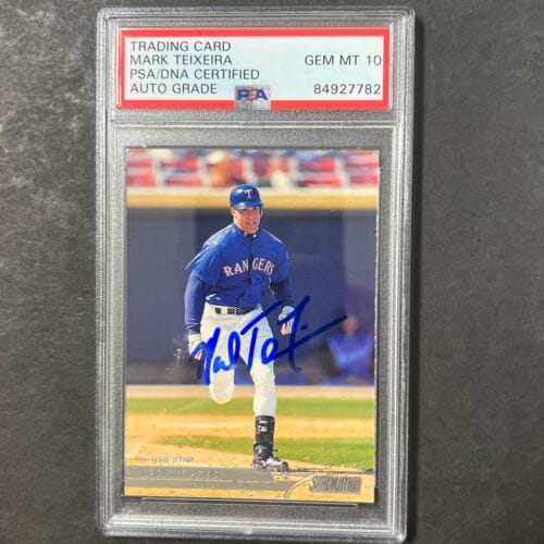 2002 TOPPS STADIUM CLUB #104 MARK TEIXEIRA SIGNED CARD AUTO 10 PSA SLABBED RANGE COLLECTIBLE MEMORABILIA