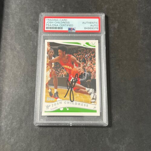 2004-05 TOPPS #61 JOSH CHILDRESS SIGNED CARD AUTO PSA SLABBED HAWKS COLLECTIBLE MEMORABILIA
