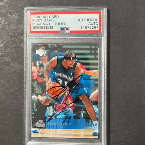 2006-07 UPPER DECK #110 RICKY DAVIS SIGNED CARD AUTO PSA SLABBED TIMBERWOLVES COLLECTIBLE MEMORABILIA