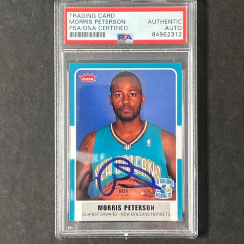 2007-08 FLEER BASKETBALL #139 MORRIS PETERSON SIGNED CARD AUTO PSA SLABBED HORNE COLLECTIBLE MEMORABILIA