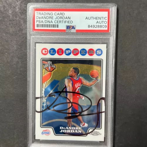 2008 TOPPS CHROME #209 DEANDRE JORDAN SIGNED CARD AUTO PSA RC SLABBED CLIPPERS COLLECTIBLE MEMORABILIA