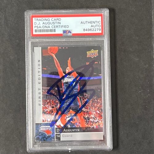 2009-10 UPPER DECK BASKETBALL #13 D.J. AUGUSTIN SIGNED CARD AUTO PSA SLABBED BOB COLLECTIBLE MEMORABILIA