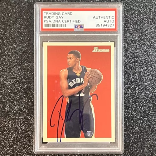 2009 TOPPS BOWMAN #38 RUDY GAY SIGNED CARD AUTO PSA SLABBED GRIZZLIES COLLECTIBLE MEMORABILIA