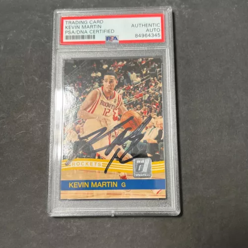 2010-11 PANINI DONRUSS #86 KEVIN MARTIN SIGNED CARD AUTO PSA SLABBED ROCKETS COLLECTIBLE MEMORABILIA