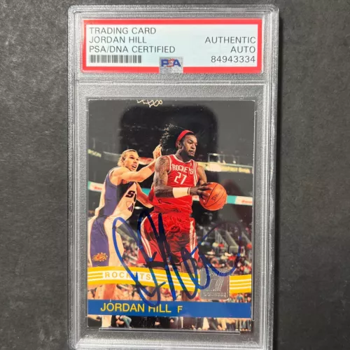 2010 PANINI DONRUSS #84 JORDAN HILL SIGNED CARD AUTO PSA SLABBED ROCKETS COLLECTIBLE MEMORABILIA