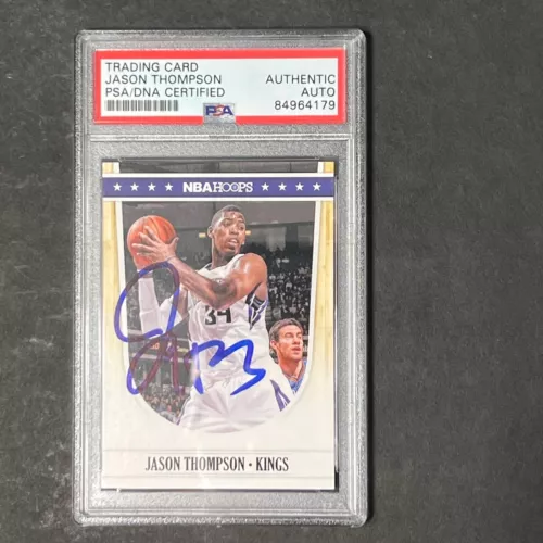2011-12 PANINI HOOPS #211 JASON THOMPSON SIGNED CARD AUTO PSA SLABBED KINGS COLLECTIBLE MEMORABILIA