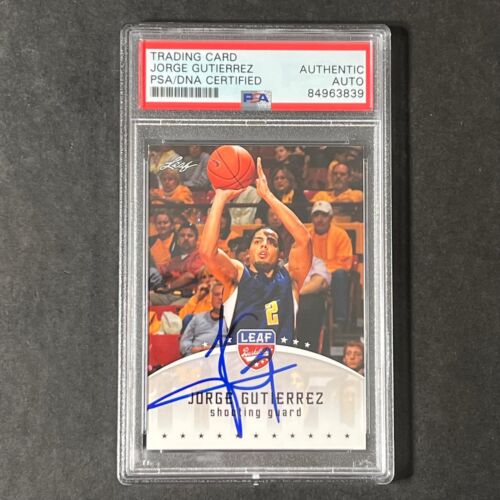 2011 LEAF BASKETBALL #J61 JORGE GUTIERREZ SIGNED CARD AUTO PSA SLABBED CAL BEARS COLLECTIBLE MEMORABILIA
