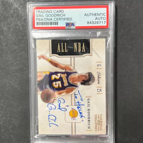 2011 PANINI #8 GAIL GOODRICH SIGNED CARD AUTO PSA SLABBED LAKERS COLLECTIBLE MEMORABILIA