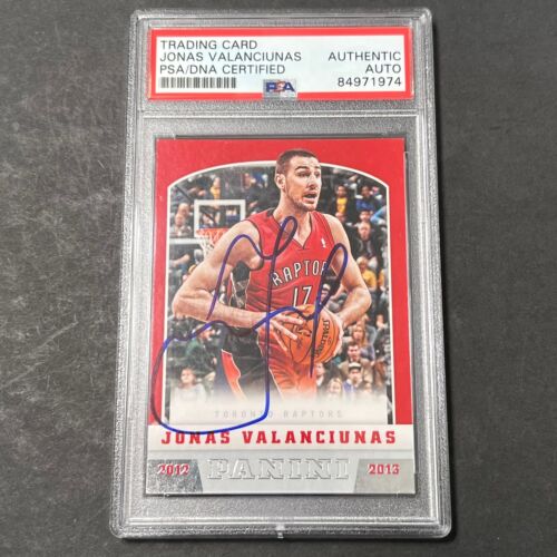 2012-13 PANINI #265 JONAS VALANCIUNAS SIGNED CARD AUTO PSA SLABBED TORONTO RAPTO COLLECTIBLE MEMORABILIA