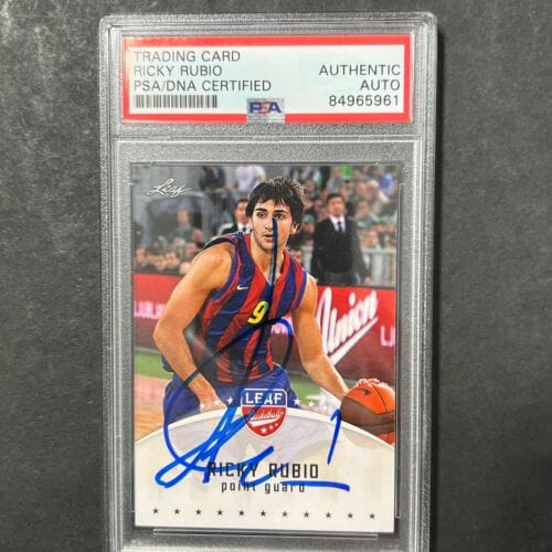 2012 LEAF #RR1 RICKY RUBIO SIGNED CARD AUTO PSA SLABBED SPAIN COLLECTIBLE MEMORABILIA