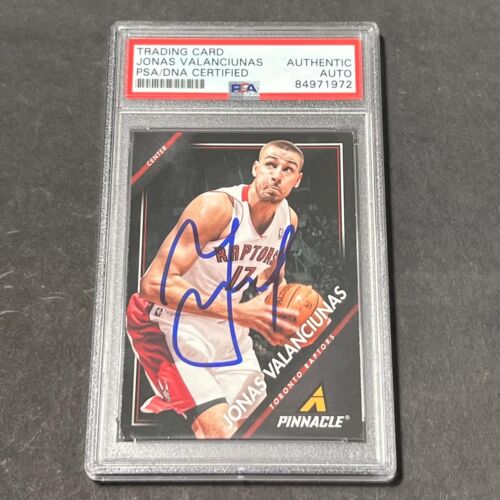 2013-14 PINNACLE BASKETBALL #180 JONAS VALANCIUNAS SIGNED CARD AUTO PSA SLABBED COLLECTIBLE MEMORABILIA