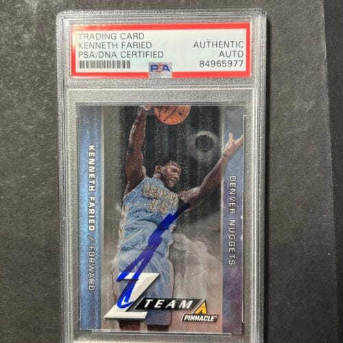 2013-2014 PANINI PINNACLE #14 KENNETH FARIED SIGNED AUTO PSA SLABBED NUGGETS COLLECTIBLE MEMORABILIA