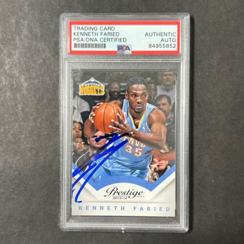 2013-2014 PANINI PRESTIGE #31 KENNETH FARIED SIGNED AUTO PSA SLABBED NUGGETS COLLECTIBLE MEMORABILIA