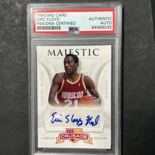 2013 PANINI #93 ERIC SLEEPY FLOYD SIGNED CARD AUTO PSA SLABBED ROCKETS COLLECTIBLE MEMORABILIA