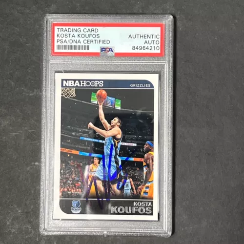 2014-15 NBA HOOPS #107 KOSTA KOUFOS SIGNED CARD AUTO PSA SLABBED GRIZZLIES COLLECTIBLE MEMORABILIA