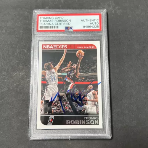 2014-15 NBA HOOPS #206 THOMAS ROBINSON SIGNED CARD AUTO PSA SLABBED TRAILBLAZERS COLLECTIBLE MEMORABILIA