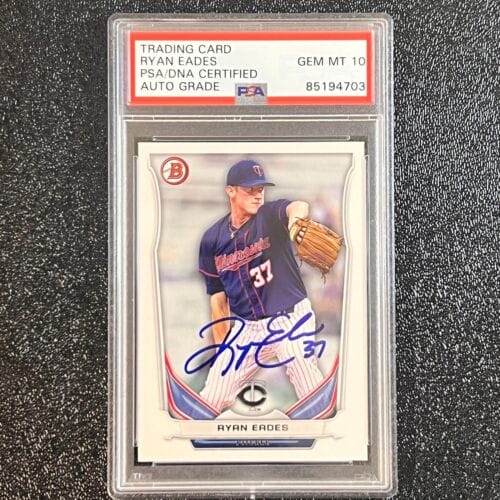2014 TOPPS BOWMAN #BP8 RYAN EADES SIGNED CARD PSA SLABBED AUTO TWINS COLLECTIBLE MEMORABILIA