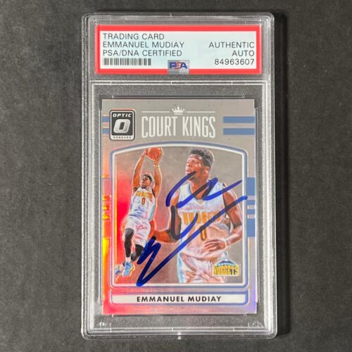 2016-17 PANINI DONRUSS #39 EMMANUEL MUDIAY SIGNED CARD AUTO PSA SLABBED NUGGETS COLLECTIBLE MEMORABILIA