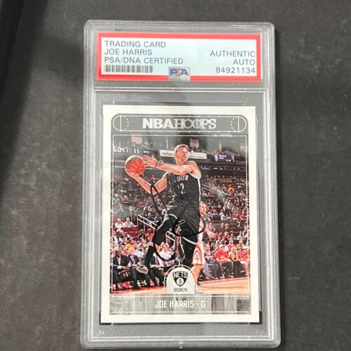 2017-18 NBA HOOPS #136 JOE HARRIS SIGNED CARD AUTO PSA SLABBED NETS COLLECTIBLE MEMORABILIA