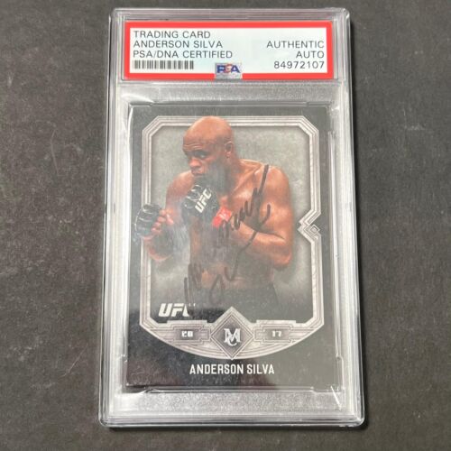 2017 TOPPS #10 ANDERSON SILVA SIGNED CARD AUTO PSA SLABBED UFC COLLECTIBLE MEMORABILIA