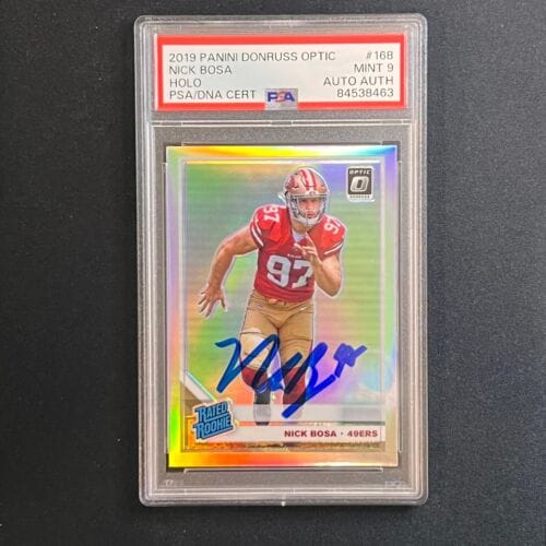 2019-20 PANINI DONRUSS OPTIC HOLO #168 NICK BOSA SIGNED CARD PSA/DNA MINT 9 AUTO COLLECTIBLE MEMORABILIA
