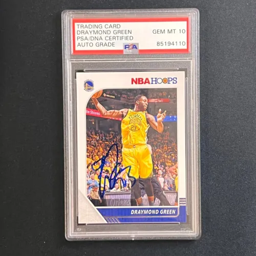 2019-20 PANINI HOOPS #62 DRAYMOND GREEN SIGNED CARD AUTO 10 PSA/DNA SLABBED COLLECTIBLE MEMORABILIA
