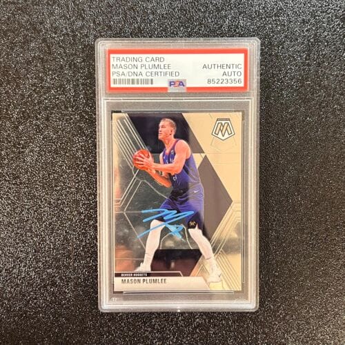 2019-20 PANINI MOSAIC #3 MASON PLUMLEE SIGNED CARD AUTO PSA SLABBED NUGGETS COLLECTIBLE MEMORABILIA