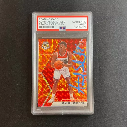 2019-20 PANINI MOSAIC ORANGE #202 ADMIRAL SCHOFIELD SIGNED CARD AUTO PSA SLABBED COLLECTIBLE MEMORABILIA