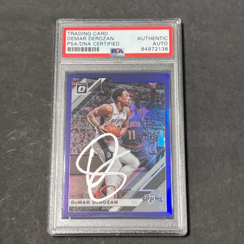 2019-2020 PANINI DONRUSS OPTIC #127 DEMAR DEROZAN SIGNED AUTO PSA SLABBED SPURS COLLECTIBLE MEMORABILIA