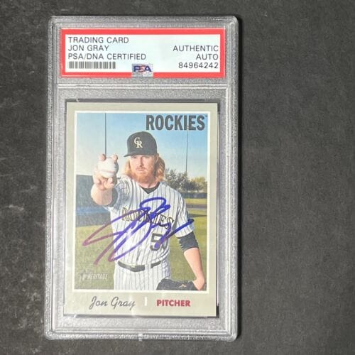 2019 TOPPS HERITAGE #255 JON GRAY SIGNED CARD PSA SLABBED AUTO ROCKIES COLLECTIBLE MEMORABILIA
