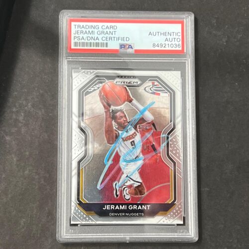 2020-2021 PANINI PRIZM #143 JERAMI GRANT SIGNED CARD AUTO PSA SLABBED NUGGETS COLLECTIBLE MEMORABILIA