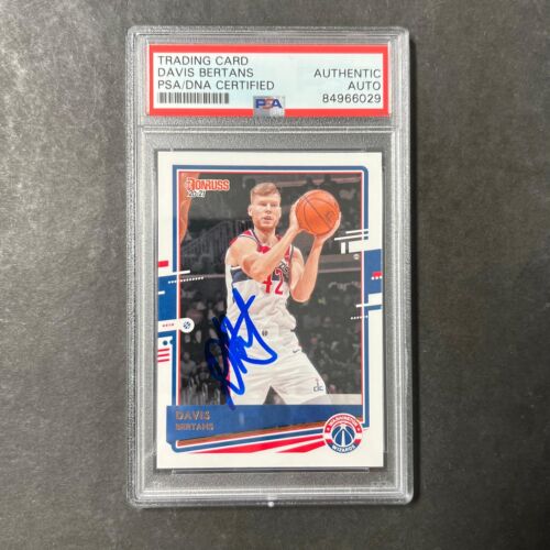 2020-21 PANINI DONRUSS #65 DAVIS BERTANS SIGNED CARD AUTO PSA/DNA SLABBED WIZARD COLLECTIBLE MEMORABILIA