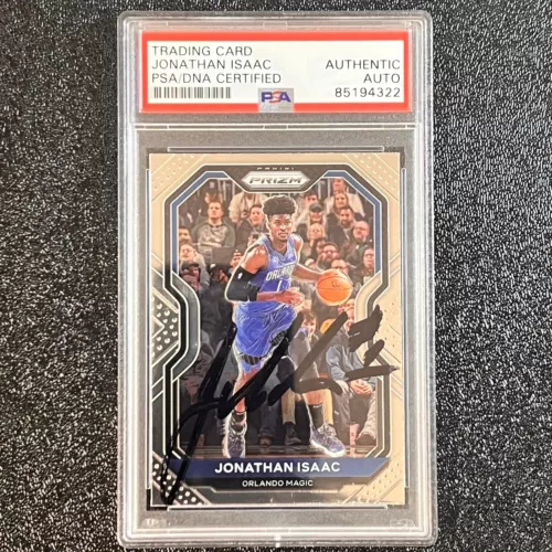 2020-21 PANINI PRIZM #250 JONATHAN ISAAC SIGNED CARD AUTO PSA SLABBED MAGIC COLLECTIBLE MEMORABILIA