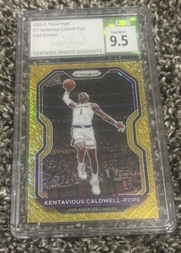 2020-21 PANINI PRIZM GOLD SHIMMER PRIZM /10 KENTAVIOUS CALDWELL-POPE #77 CSG 9.5 COLLECTIBLE MEMORABILIA