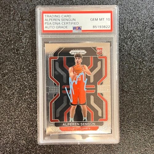 2021-22 PANINI PRIZM #318 ALPEREN SENGUN AUTO 10 PSA SLABBED RC COLLECTIBLE MEMORABILIA