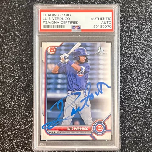 2022 TOPPS BOWMAN #BP-147 LUIS VERDUGO SIGNED CARD PSA SLABBED AUTO CUBS COLLECTIBLE MEMORABILIA
