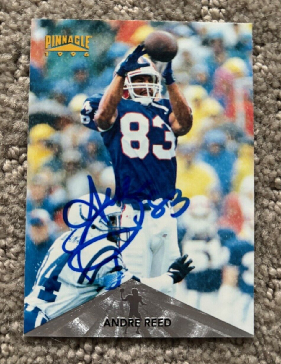 Andre Reed signed autographed 1996-Pinnacle Premium Stock #10 Card Buffalo Bills