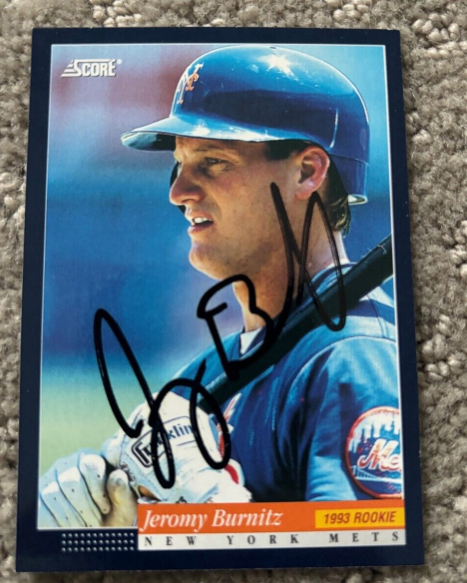 1994 SCORE AUTOGRAPHED SIGNED #570 JEROMY BURNITZ CARD NEW YORK METS