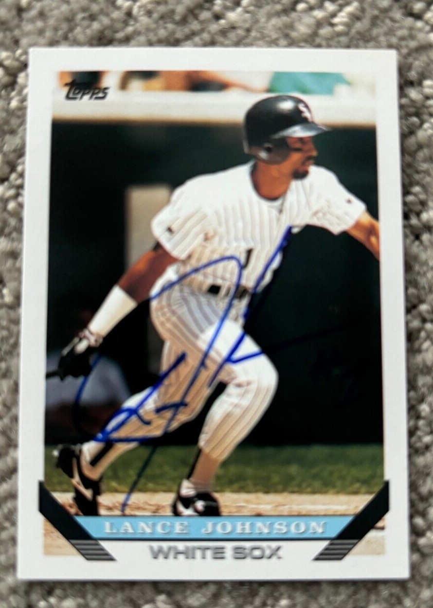 1993 Topps Lance Johnson signed autographed Chicago White Sox #94 Card