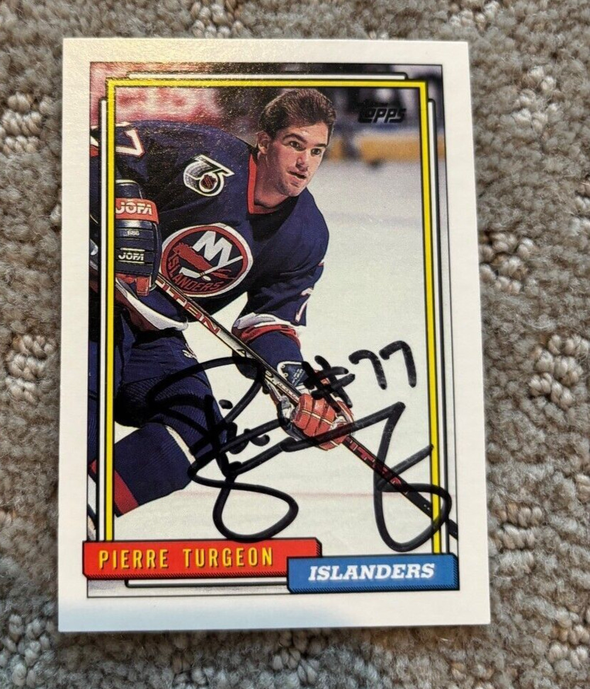 Pierre Turgeon signed autographed 1992-93 Topps Card Islanders #289