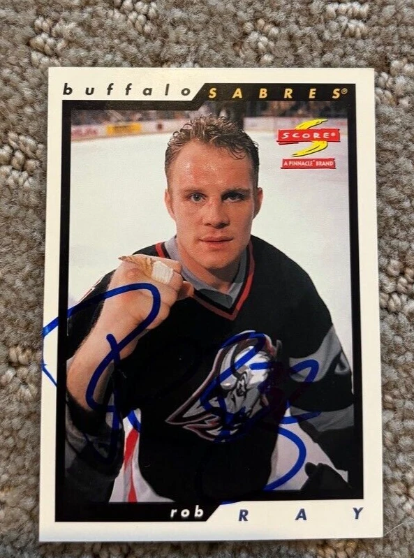Rob Ray signed autographed 1996-97 Score Card #200 Buffalo Sabres