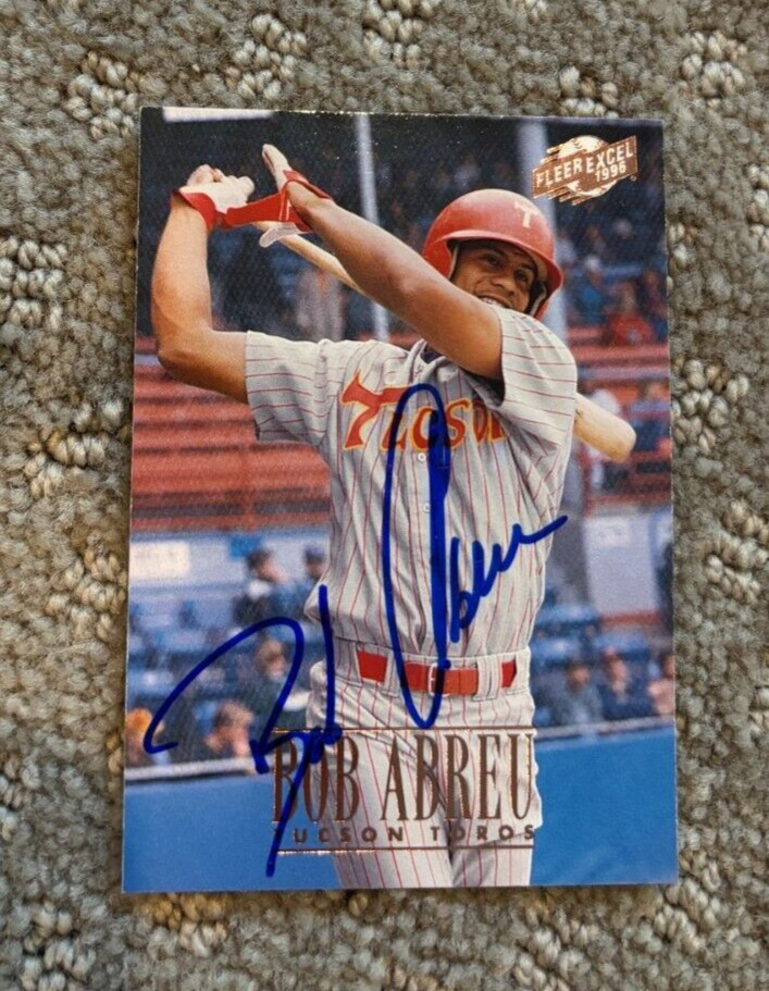 Bob Bobby Abreu 1996 96 signed autographed Fleer Excel Card
