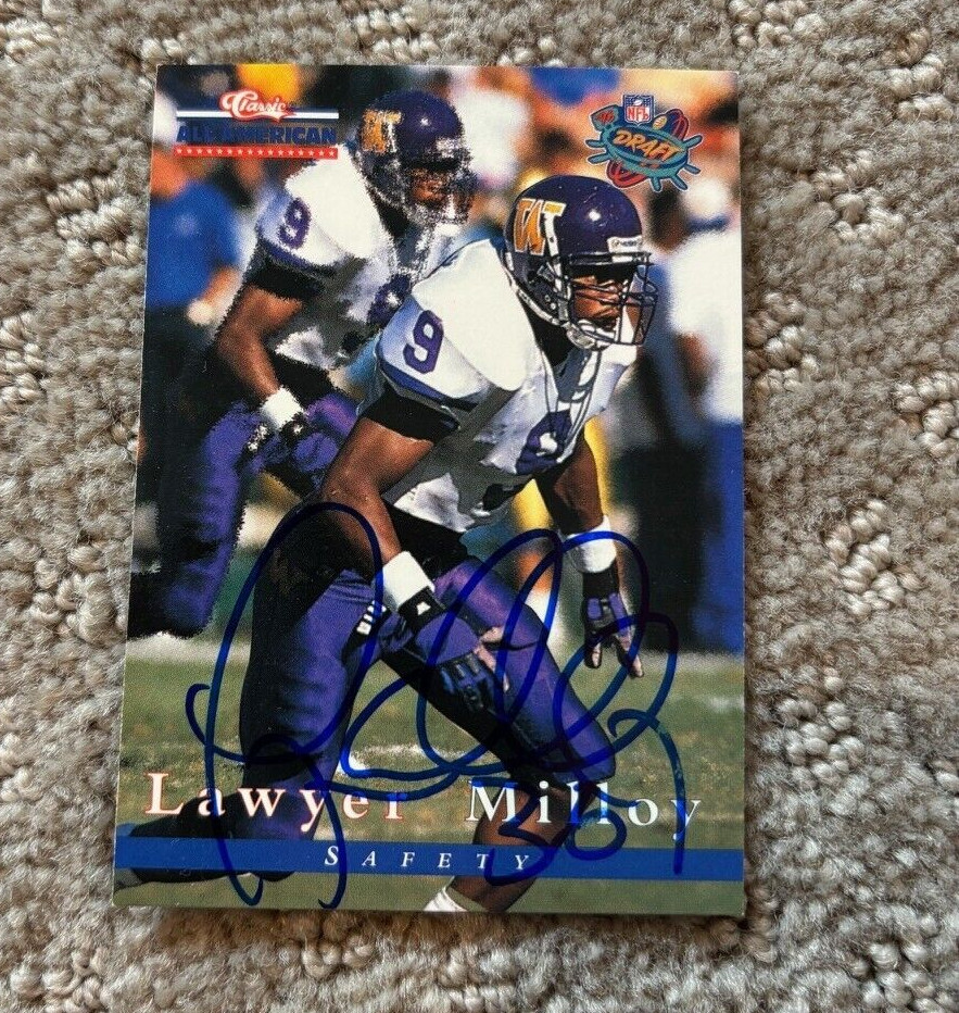 1996 Classic NFL Rookies #73 Lawyer Milloy signed autographed card Patriots
