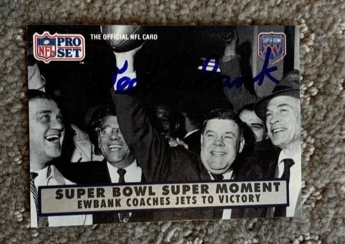 1990 Pro Set Super Bowl Weeb Ewbank signed autographed New York Jets #138 Card