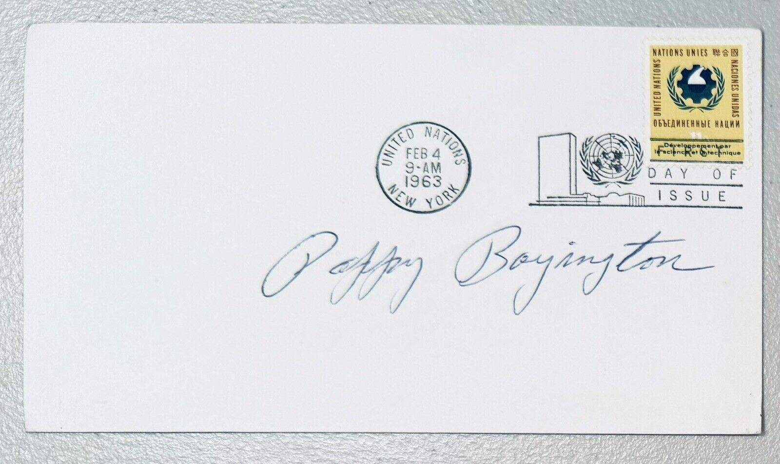 Pappy Boyington Signed Auto First Day Cover BAS Beckett Black Sheep Squadron