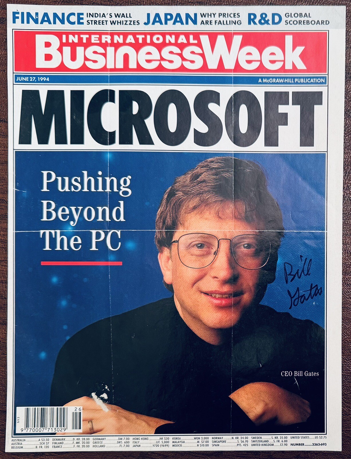 Bill Gates Signed Autographed 8x10 Magazine Page JSA Letter Microsoft