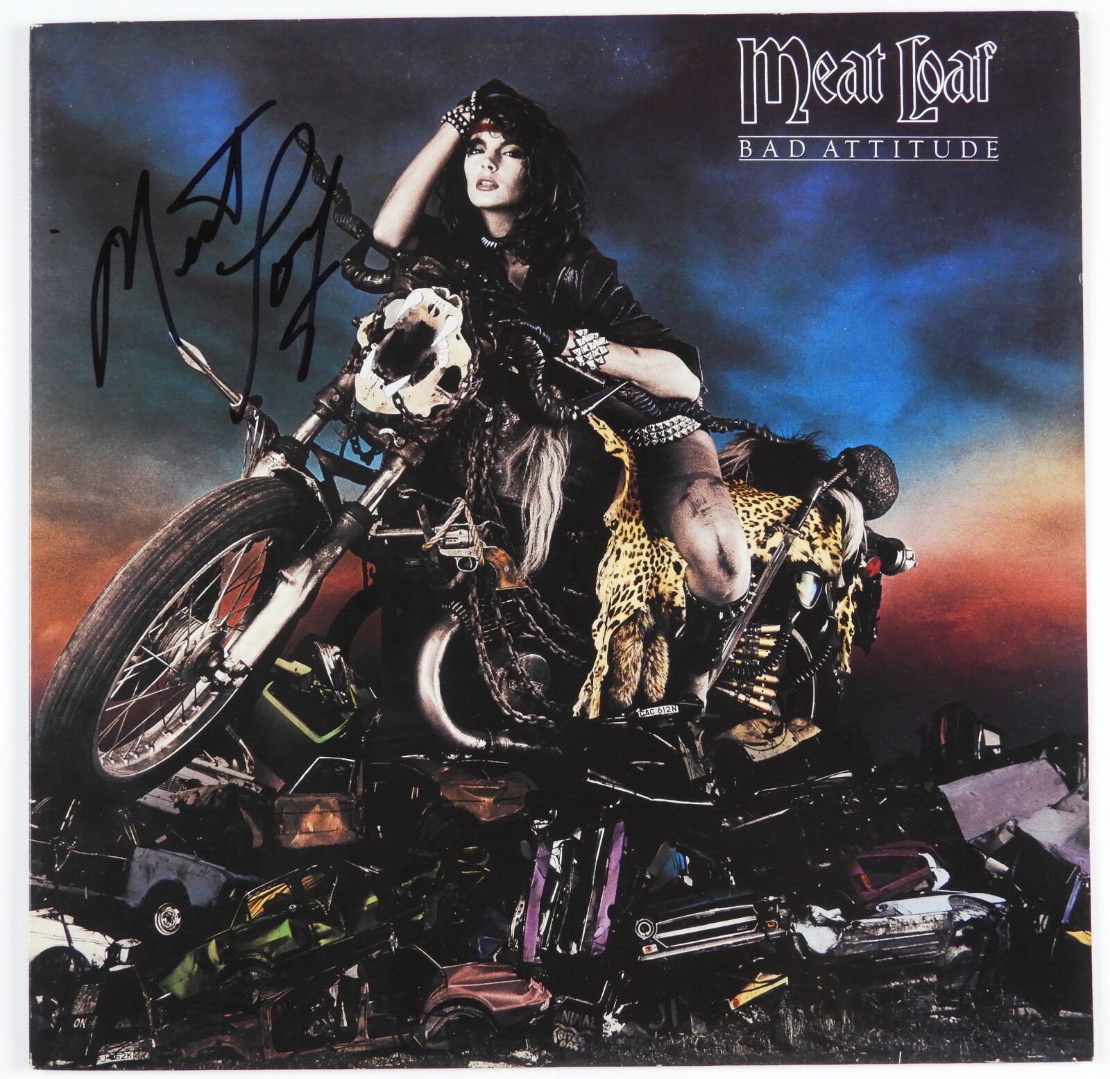 Meat Loaf Bad Attitude Signed Autograph JSA Album Vinyl Record LP